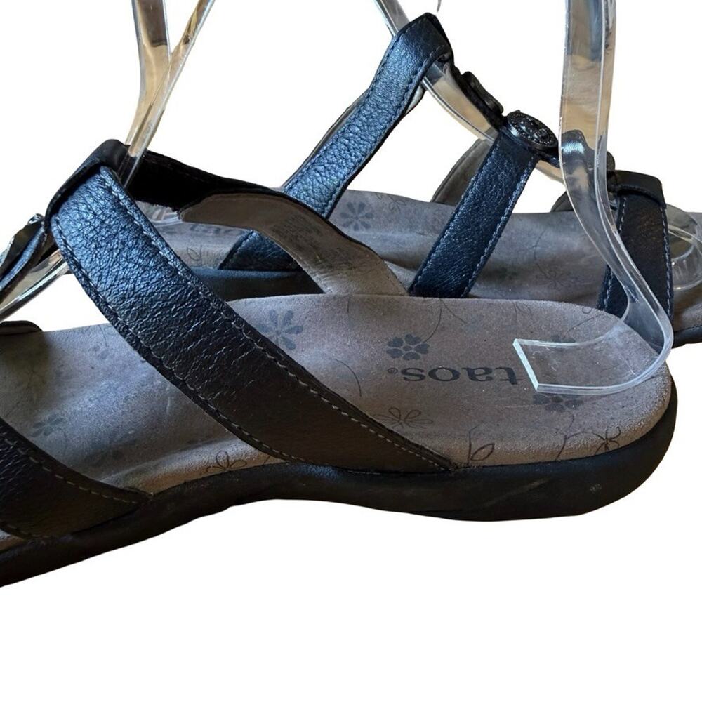 Taos Prize 4 Slide Sandals Slip On Slides Black Leather Comfort Shoes Summer 7 - Picture 16 of 16